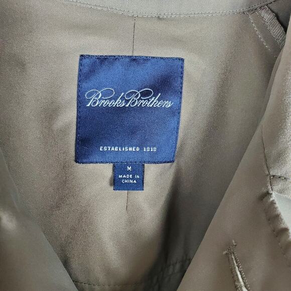 Brooks Brothers Trench Coat Mens M Tan Long Lightweight Button Closure READ DESC - Picture 11 of 16